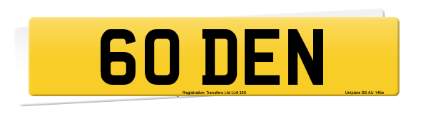 Registration number 60 DEN